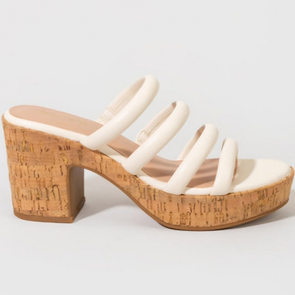 Francesca's Cream Cork Platform Sandals